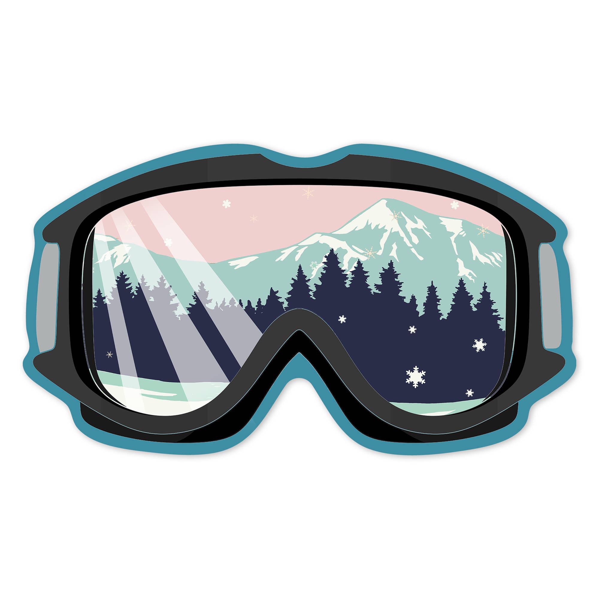 Stickers Ski Goggles, Pink & Aqua